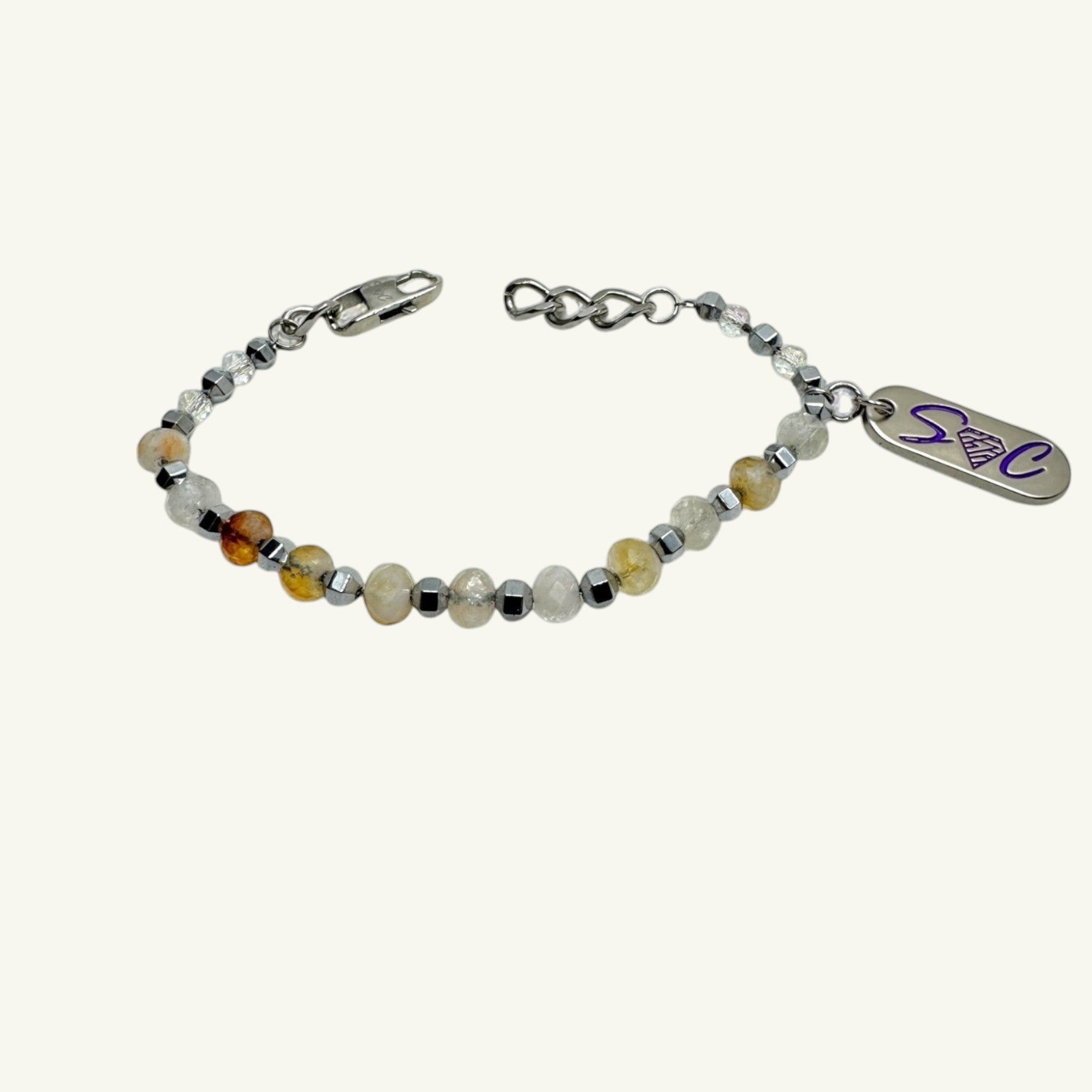 Bracciale Quarzo citrino 6x5mm Sharifa Crystals